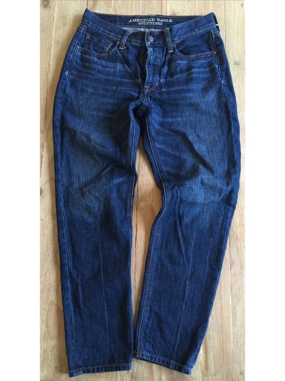 American Eagle Womens VINTAGE HI RISE Jeans Button Fly Blue Denim Size 4 Reg